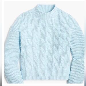 J. Crew Light Blue Cable Knit Crewneck Sweater